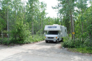Takhini Hot Springs Campground, Site mit Motorhome